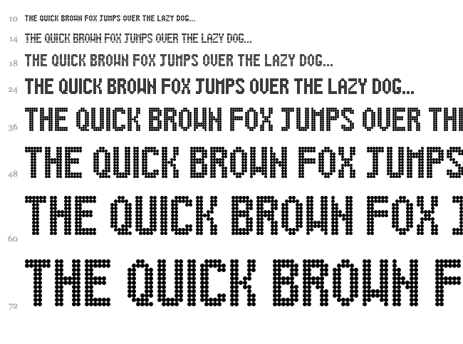 Digital Dot Roadsign font waterfall